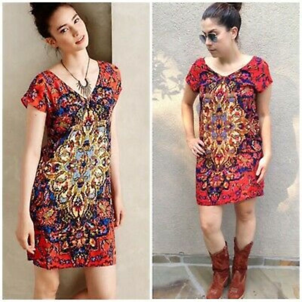 NWT Anthropologie Maeve Medallion Shift Print Dress - Size M
